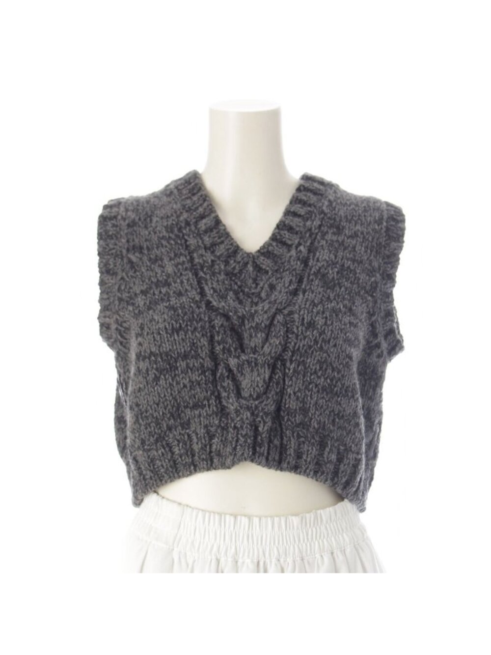 Chrome Hearts Y NOT Cross Leather Patch Knit Vest Top Gray